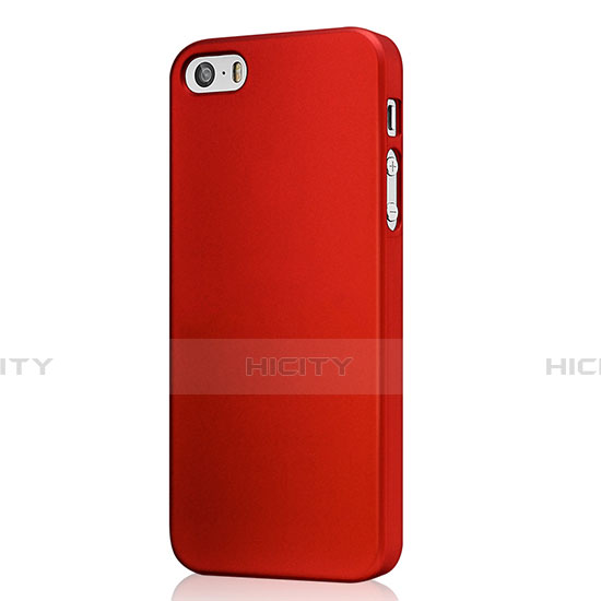 Carcasa Dura Plastico Rigida Mate para Apple iPhone 5 Rojo