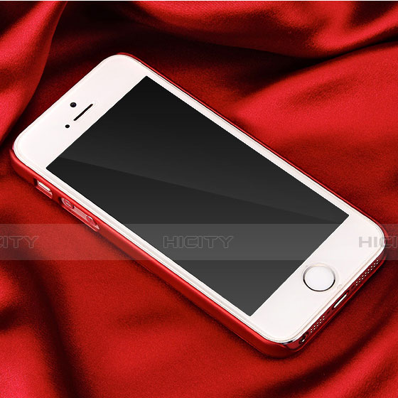 Carcasa Dura Plastico Rigida Mate para Apple iPhone 5S Rojo