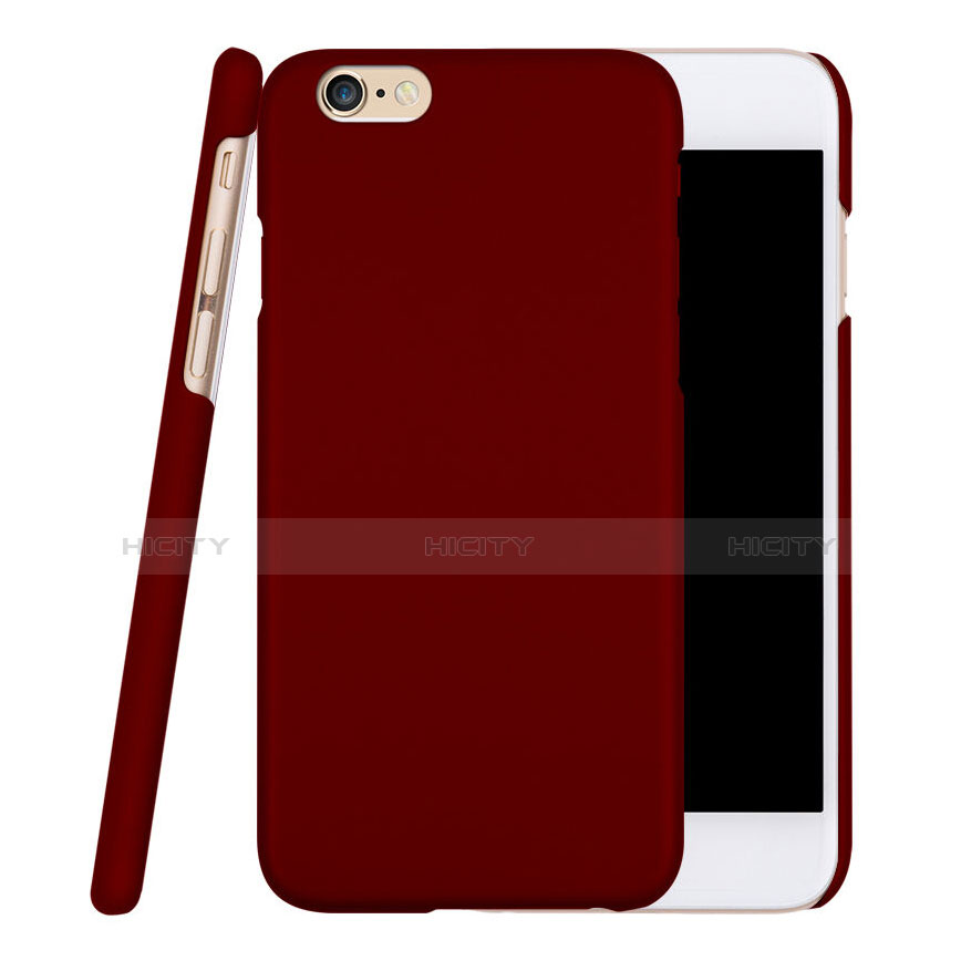 Carcasa Dura Plastico Rigida Mate para Apple iPhone 6 Plus Rojo Rosa