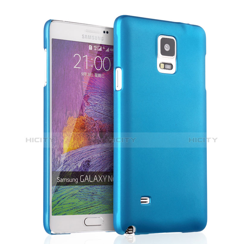 Carcasa Dura Plastico Rigida Mate para Samsung Galaxy Note 4 Duos N9100 Dual SIM Azul Cielo