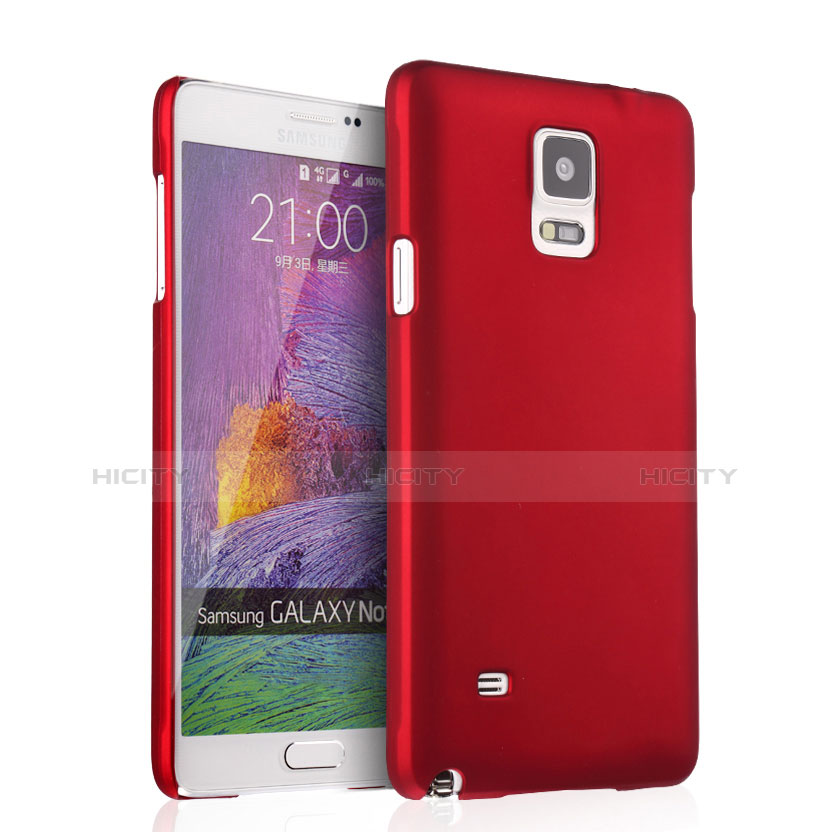 Carcasa Dura Plastico Rigida Mate para Samsung Galaxy Note 4 SM-N910F Rojo