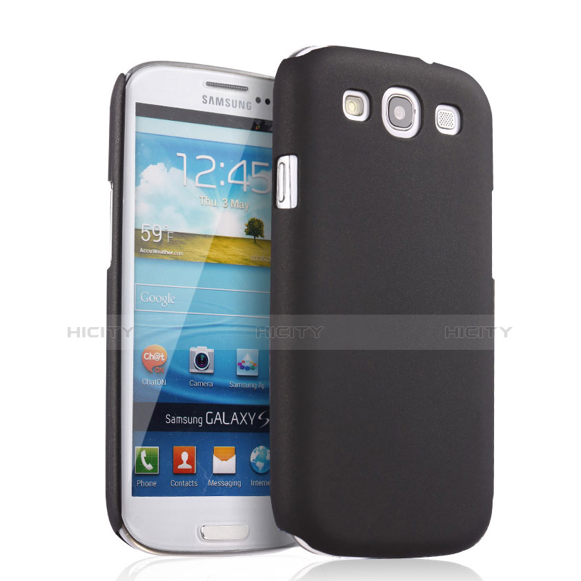 Carcasa Dura Plastico Rigida Mate para Samsung Galaxy S3 i9300 Negro