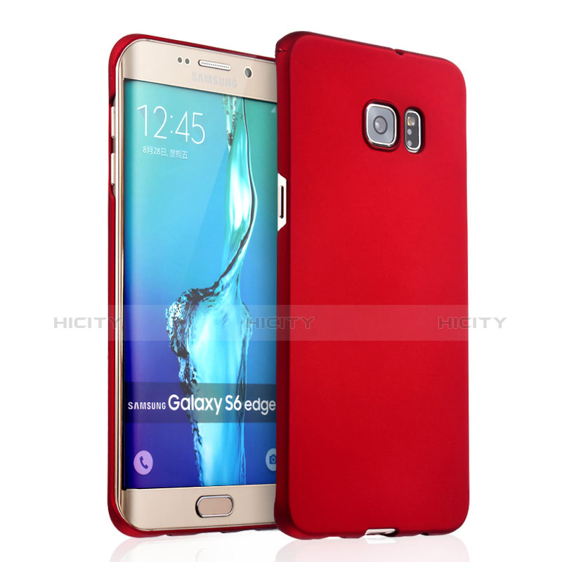 Carcasa Dura Plastico Rigida Mate para Samsung Galaxy S6 Edge+ Plus SM-G928F Rojo