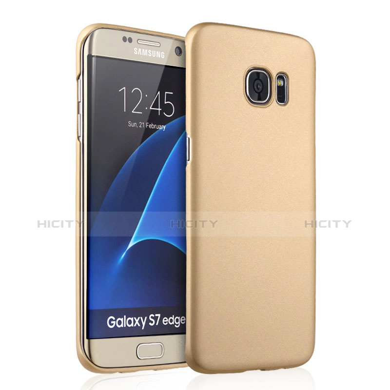 Carcasa Dura Plastico Rigida Mate para Samsung Galaxy S7 Edge G935F Oro