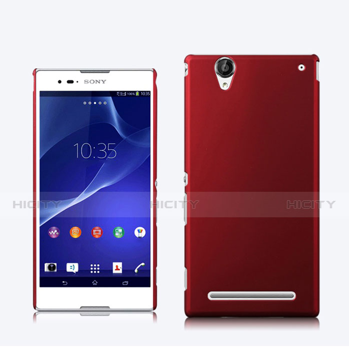 Carcasa Dura Plastico Rigida Mate para Sony Xperia T2 Ultra Dual Rojo