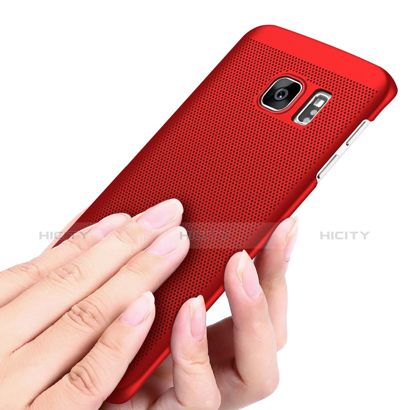 Carcasa Dura Plastico Rigida Perforada M01 para Samsung Galaxy S7 Edge G935F Rojo