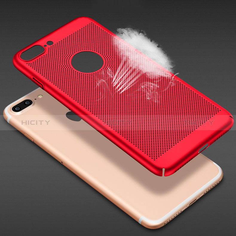 Carcasa Dura Plastico Rigida Perforada para Apple iPhone 8 Plus Rojo