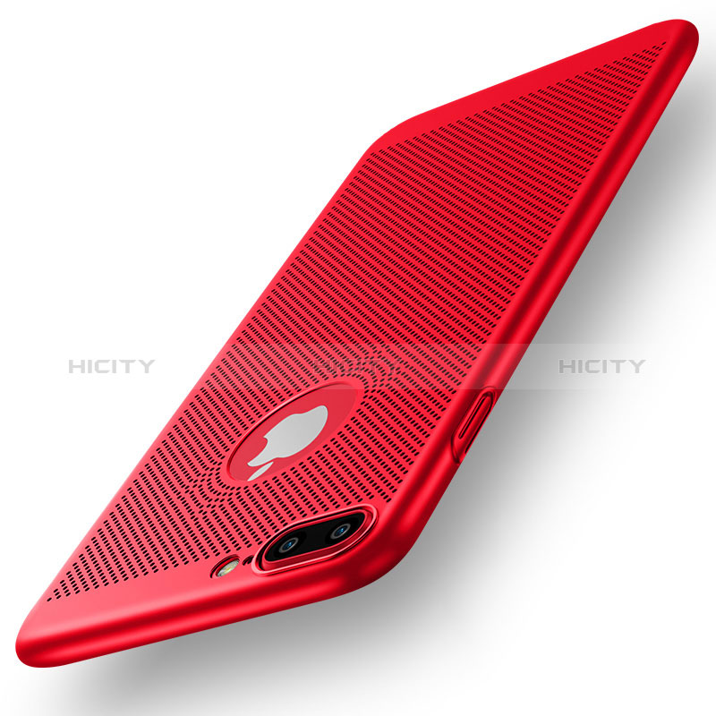 Carcasa Dura Plastico Rigida Perforada para Apple iPhone 8 Plus Rojo