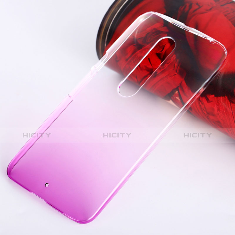 Carcasa Dura Plastico Rigida Transparente Gradient para Motorola Moto X Style Rosa