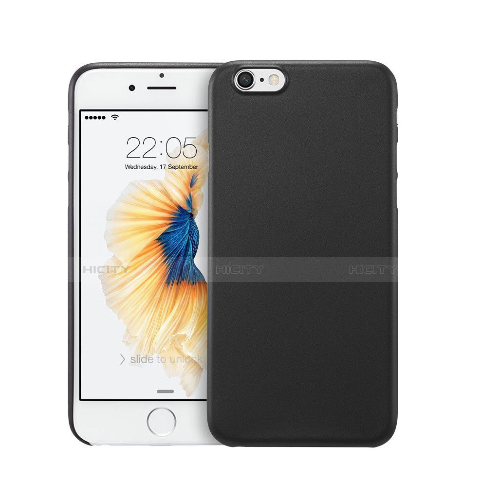 Carcasa Dura Ultrafina Plastico Rigida Mate G02 para Apple iPhone 6S Plus Negro