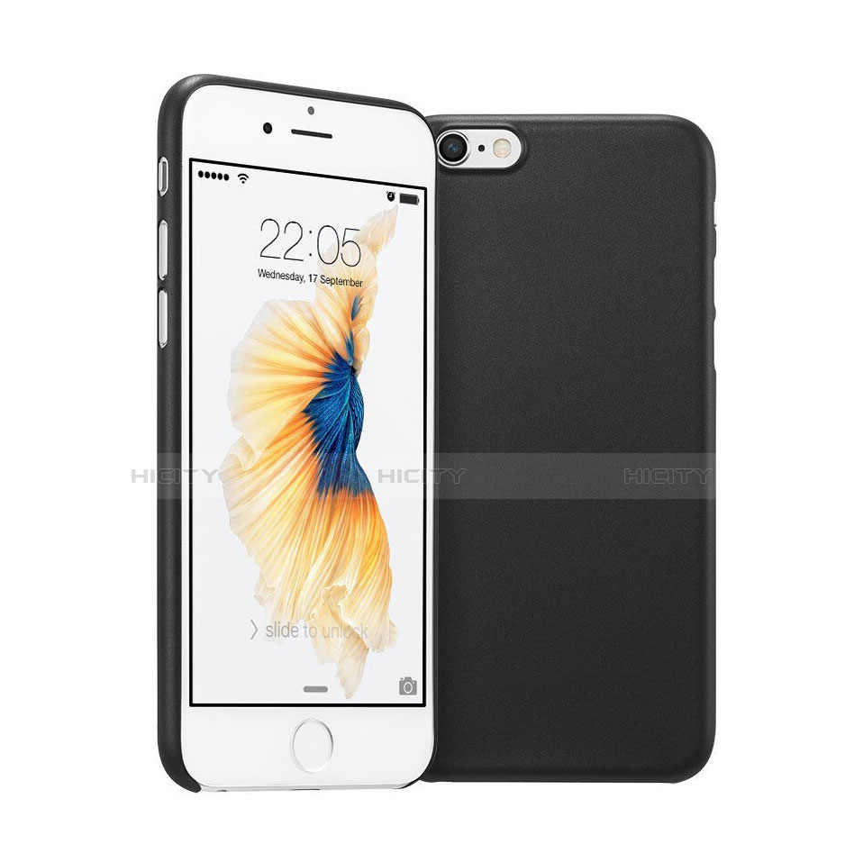 Carcasa Dura Ultrafina Plastico Rigida Mate G02 para Apple iPhone 6S Plus Negro