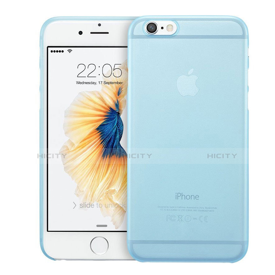 Carcasa Dura Ultrafina Transparente Mate para Apple iPhone 6 Azul Cielo