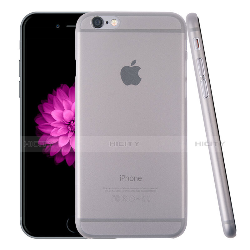 Carcasa Dura Ultrafina Transparente Mate para Apple iPhone 6 Plus Gris