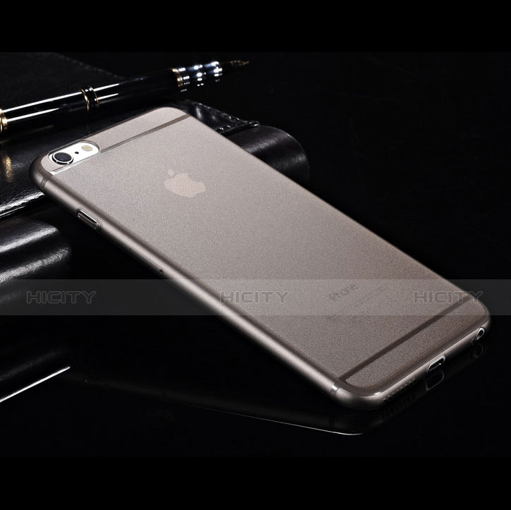 Carcasa Dura Ultrafina Transparente Mate para Apple iPhone 6 Plus Gris