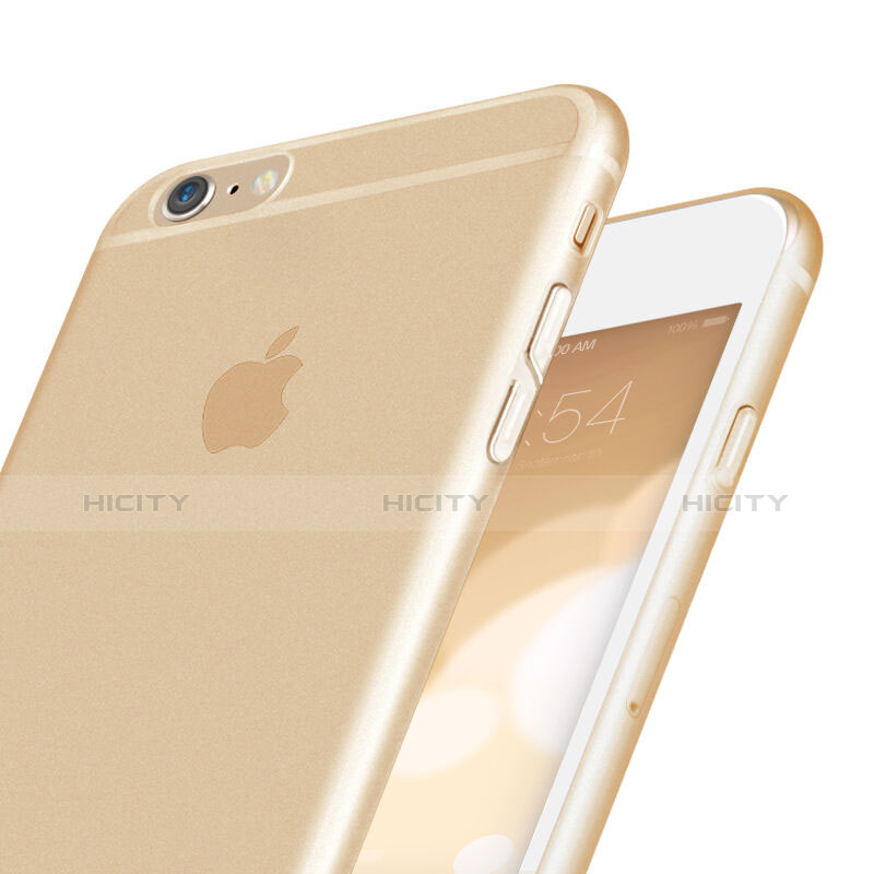 Carcasa Dura Ultrafina Transparente Mate para Apple iPhone 6 Plus Oro