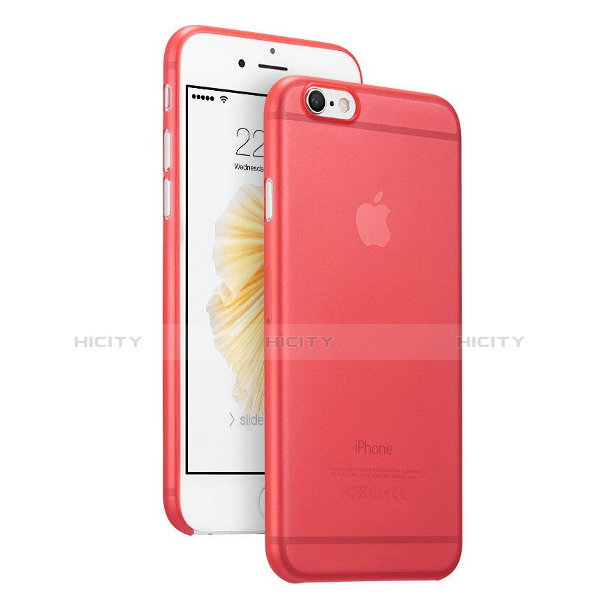 Carcasa Dura Ultrafina Transparente Mate para Apple iPhone 6 Rojo