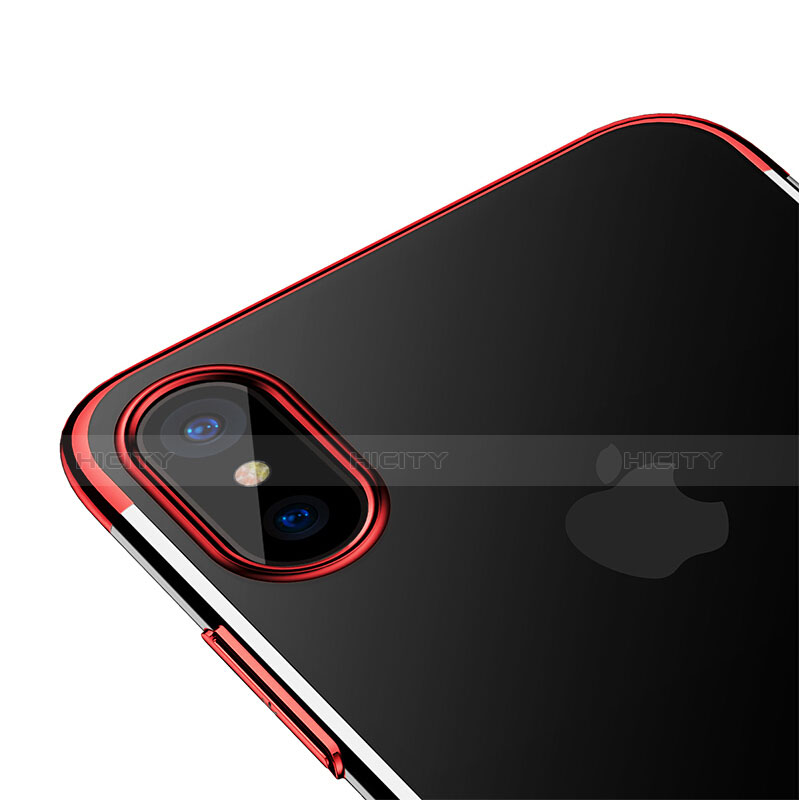 Carcasa Dura Ultrafina Transparente para Apple iPhone X Rojo