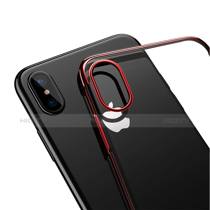 Carcasa Dura Ultrafina Transparente para Apple iPhone Xs Max Rojo