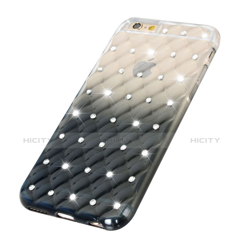 Carcasa Gel Ultrafina Transparente Gradiente Diamante para Apple iPhone 6 Negro