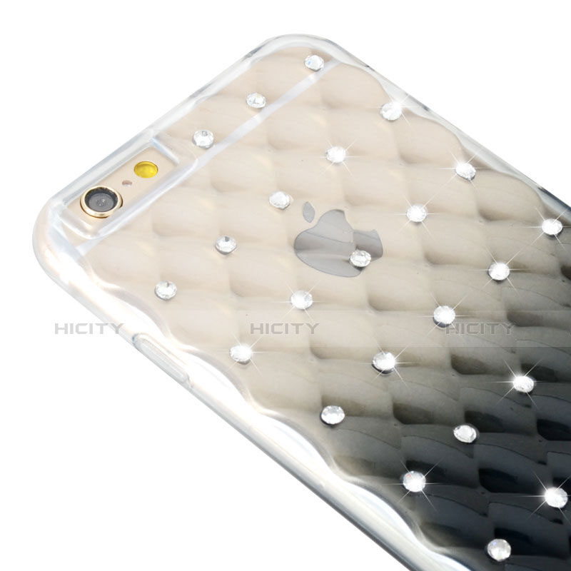 Carcasa Gel Ultrafina Transparente Gradiente Diamante para Apple iPhone 6 Negro