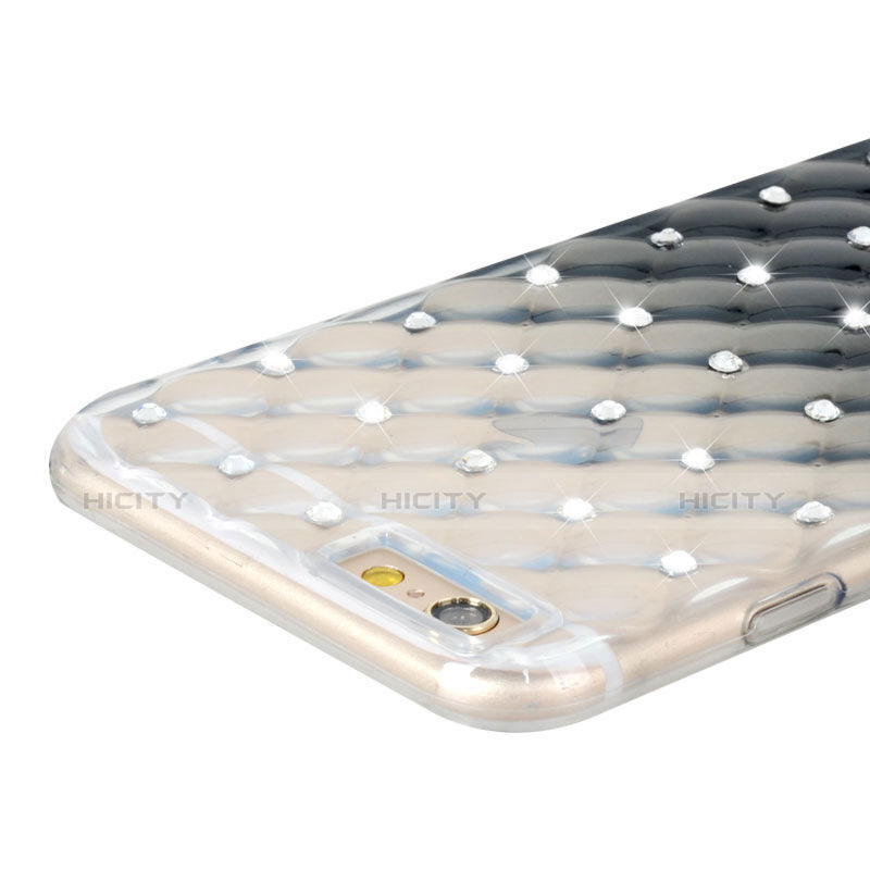 Carcasa Gel Ultrafina Transparente Gradiente Diamante para Apple iPhone 6 Negro