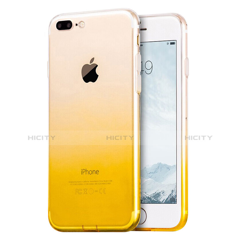 Carcasa Gel Ultrafina Transparente Gradiente G01 para Apple iPhone 7 Plus Amarillo