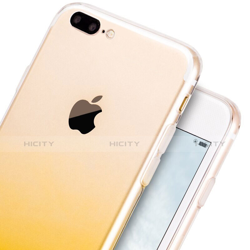 Carcasa Gel Ultrafina Transparente Gradiente G01 para Apple iPhone 7 Plus Amarillo