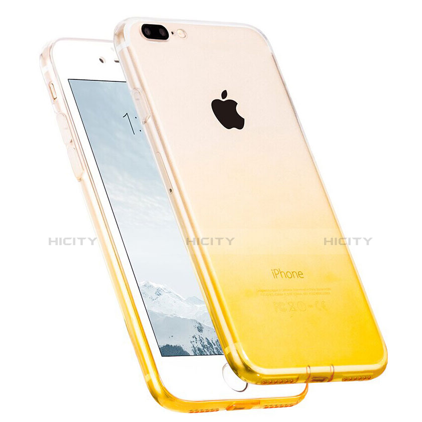 Carcasa Gel Ultrafina Transparente Gradiente G01 para Apple iPhone 7 Plus Amarillo