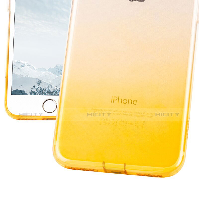 Carcasa Gel Ultrafina Transparente Gradiente G01 para Apple iPhone 7 Plus Amarillo