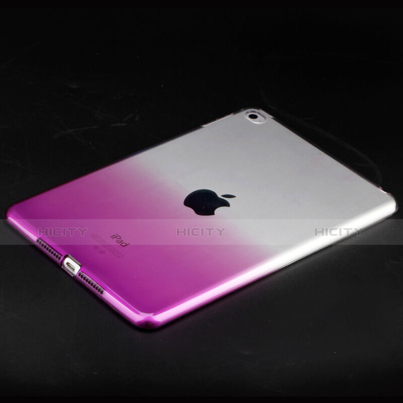 Carcasa Gel Ultrafina Transparente Gradiente para Apple iPad Mini 4 Morado