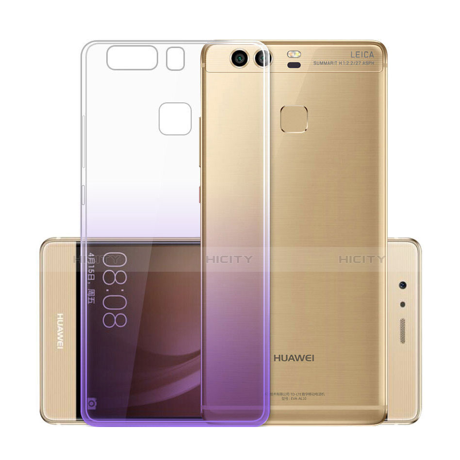 Carcasa Gel Ultrafina Transparente Gradiente para Huawei P9 Plus Morado