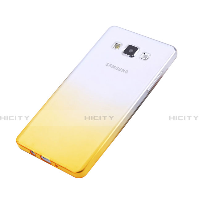 Carcasa Gel Ultrafina Transparente Gradiente para Samsung Galaxy A5 Duos SM-500F Amarillo