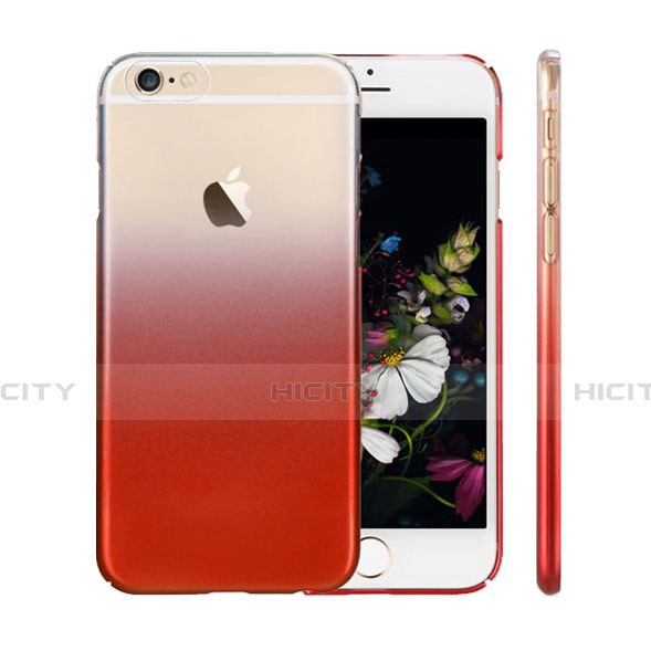 Carcasa Gel Ultrafina Transparente Gradiente Z01 para Apple iPhone 6 Plus Rojo