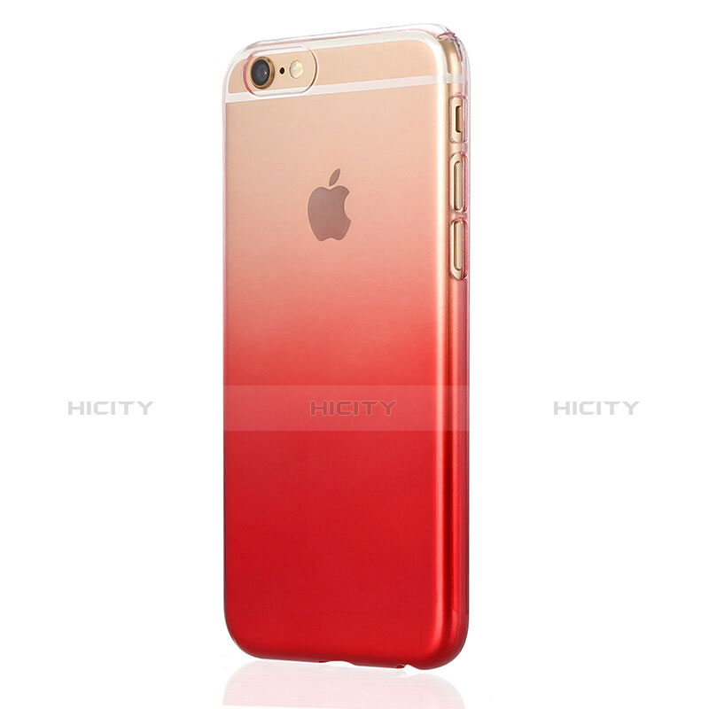 Carcasa Gel Ultrafina Transparente Gradiente Z01 para Apple iPhone 6 Plus Rojo