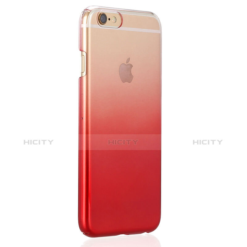 Carcasa Gel Ultrafina Transparente Gradiente Z01 para Apple iPhone 6 Plus Rojo