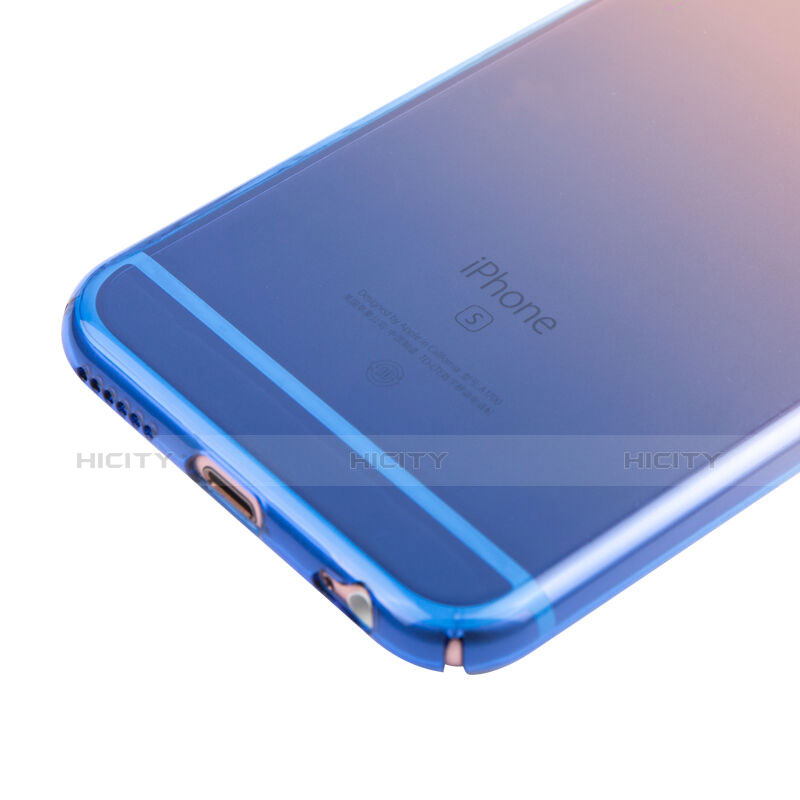 Carcasa Gel Ultrafina Transparente Gradiente Z01 para Apple iPhone 6S Plus Azul