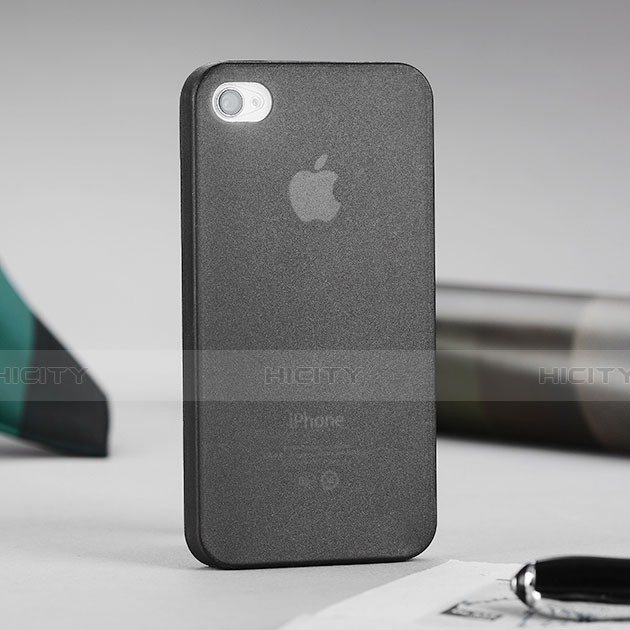 Carcasa Gel Ultrafina Transparente Mate para Apple iPhone 4 Gris