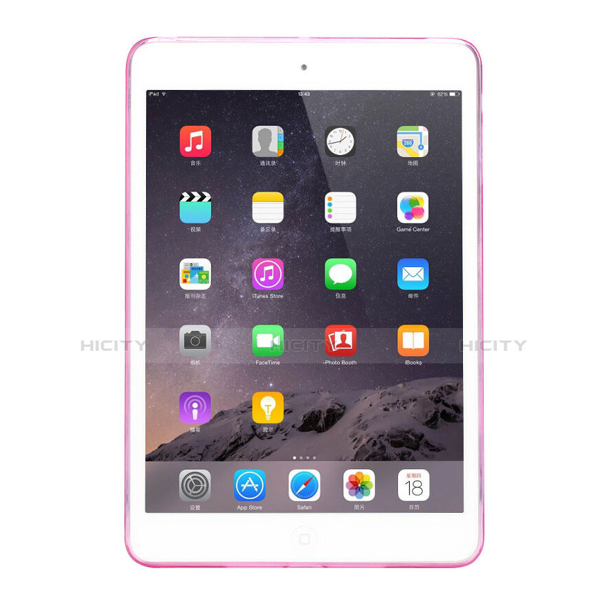 Carcasa Gel Ultrafina Transparente para Apple iPad Mini 2 Rosa