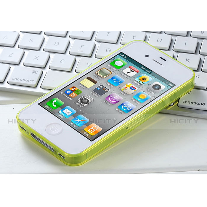 Carcasa Gel Ultrafina Transparente para Apple iPhone 4S Amarillo