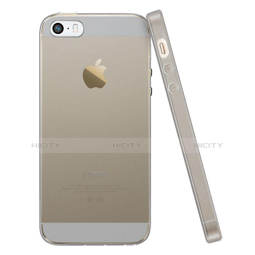 Carcasa Gel Ultrafina Transparente para Apple iPhone 5 Gris