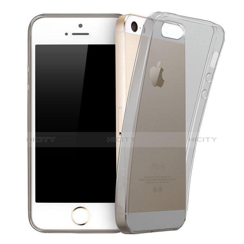 Carcasa Gel Ultrafina Transparente para Apple iPhone 5 Gris