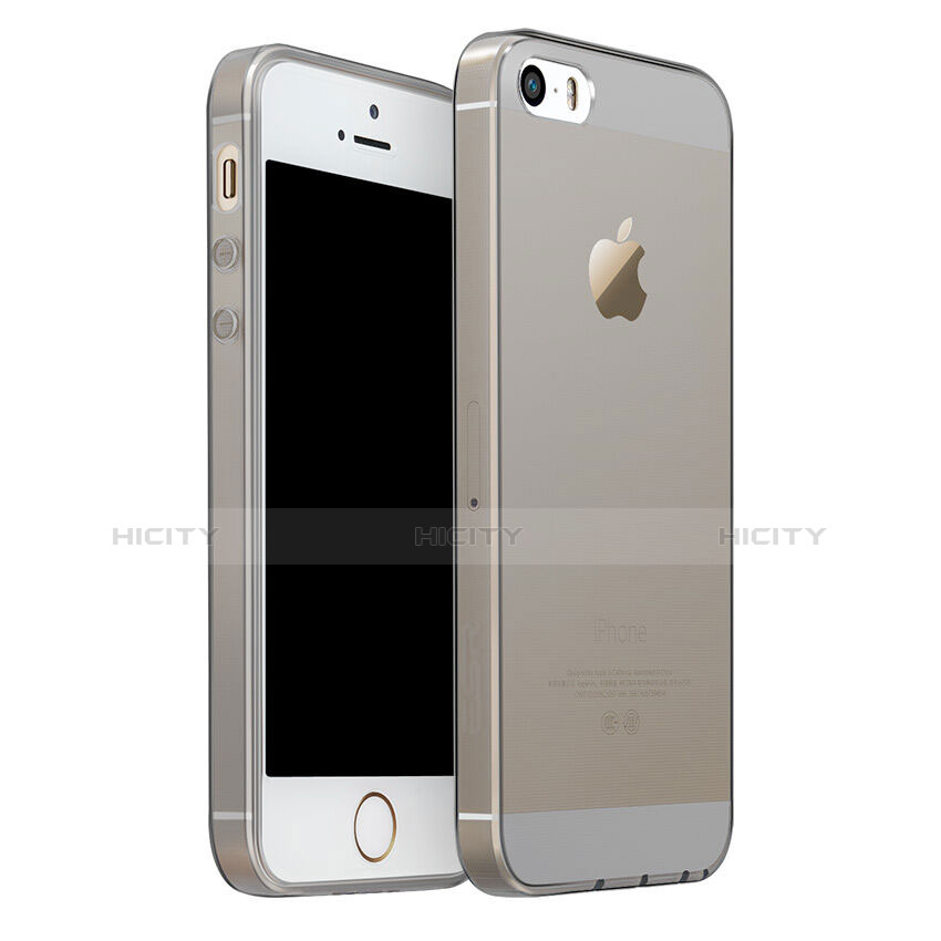 Carcasa Gel Ultrafina Transparente para Apple iPhone 5 Gris