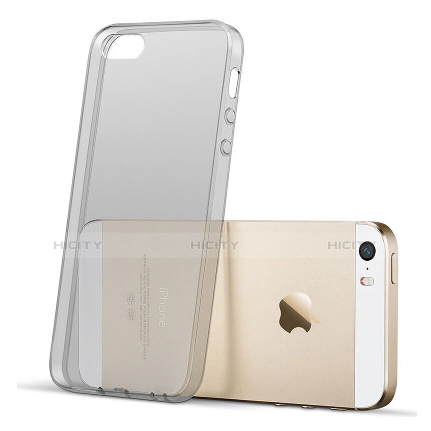 Carcasa Gel Ultrafina Transparente para Apple iPhone 5S Gris