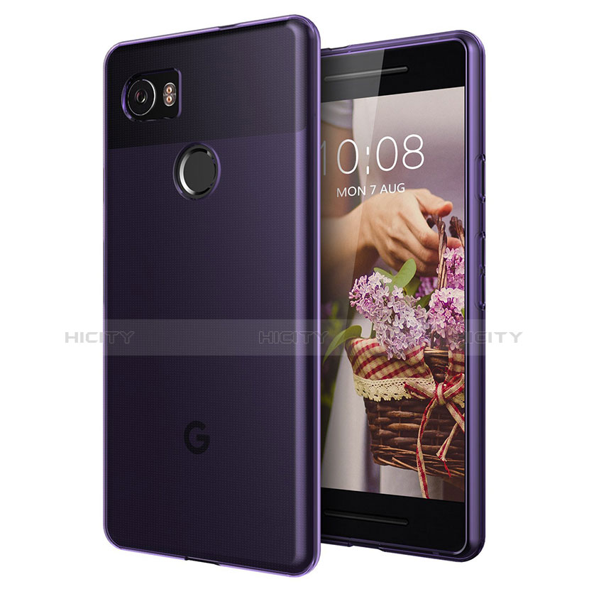 Carcasa Gel Ultrafina Transparente para Google Pixel 2 XL Morado