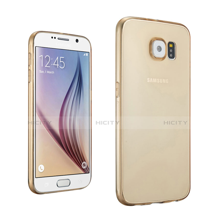 Carcasa Gel Ultrafina Transparente para Samsung Galaxy S6 Duos SM-G920F G9200 Oro