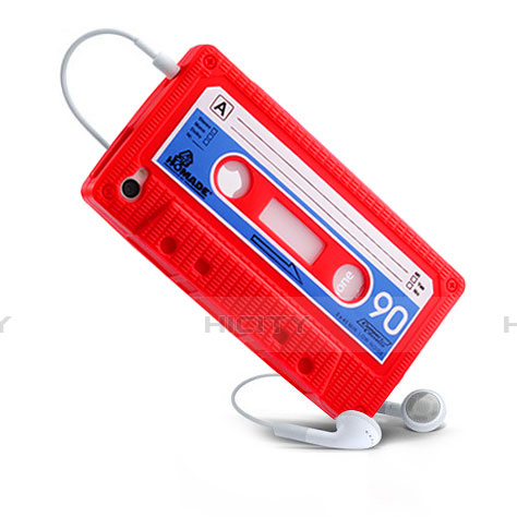 Carcasa Silicona Goma Cassette para Apple iPhone 4 Rojo