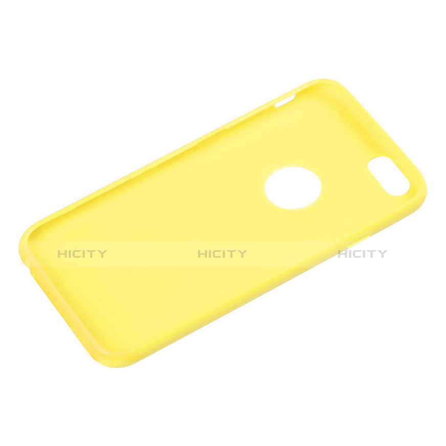 Carcasa Silicona Goma con Agujero para Apple iPhone 6 Plus Amarillo