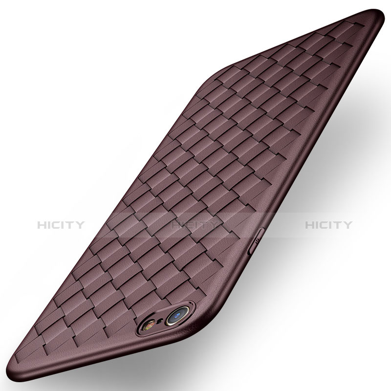 Carcasa Silicona Goma de Cuero W02 para Apple iPhone 6 Plus Marron