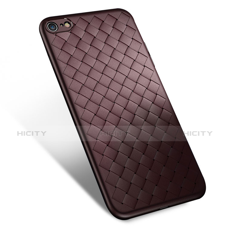 Carcasa Silicona Goma de Cuero W02 para Apple iPhone 6 Plus Marron