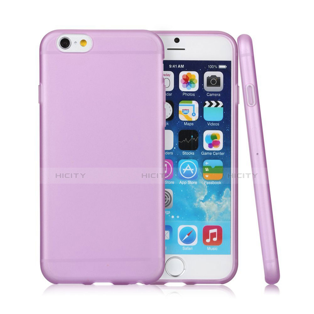 Carcasa Silicona Goma Mate para Apple iPhone 6 Morado